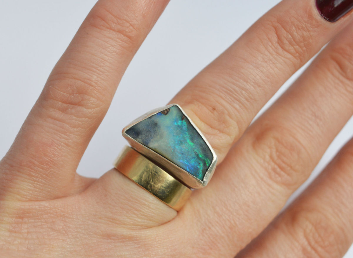 BOULDER OPAL ANGULAR RING2