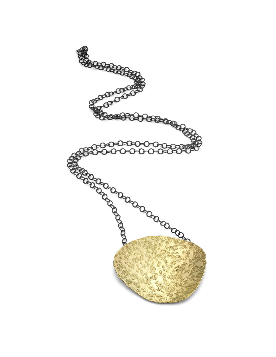LARGE BRASS PEBBLE NECKLACE1