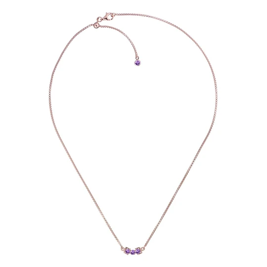 San Shi Amethyst Necklace, Rose Gold Vermeil