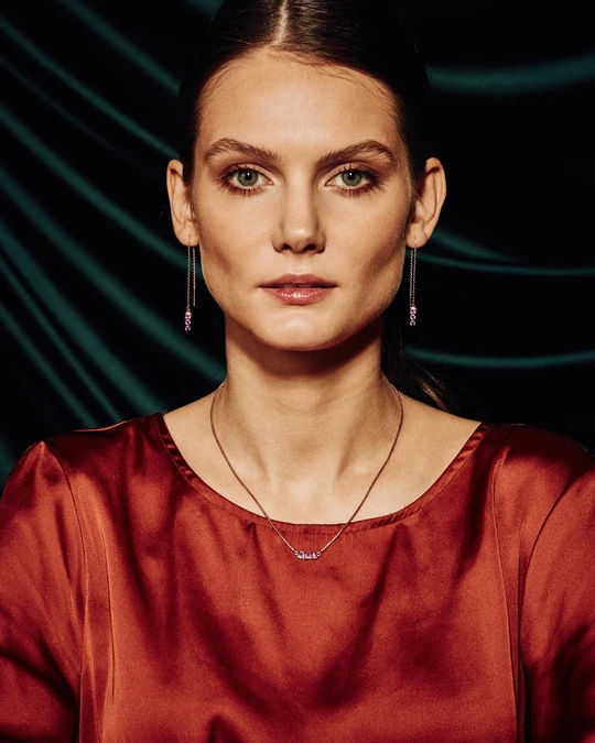 San Shi Amethyst Necklace, Rose Gold Vermeil2