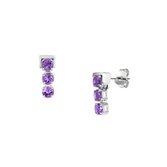 San Shi Amethyst Stud Earrings, Sterling Silver1