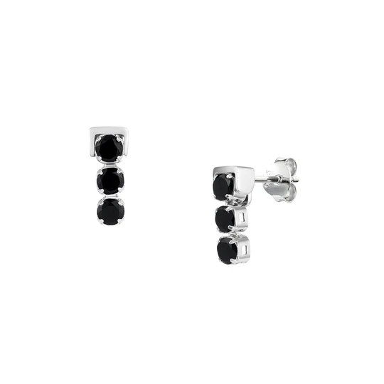 San Shi Black Spinel Stud Earrings, Sterling Silver1