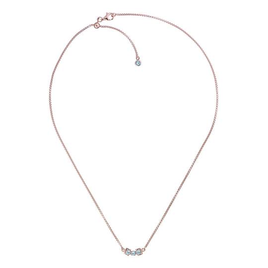 San Shi Blue Topaz Necklace, Rose Gold Vermeil1