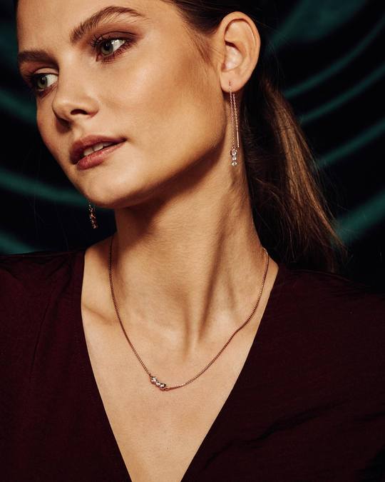 San Shi Blue Topaz Necklace, Rose Gold Vermeil2