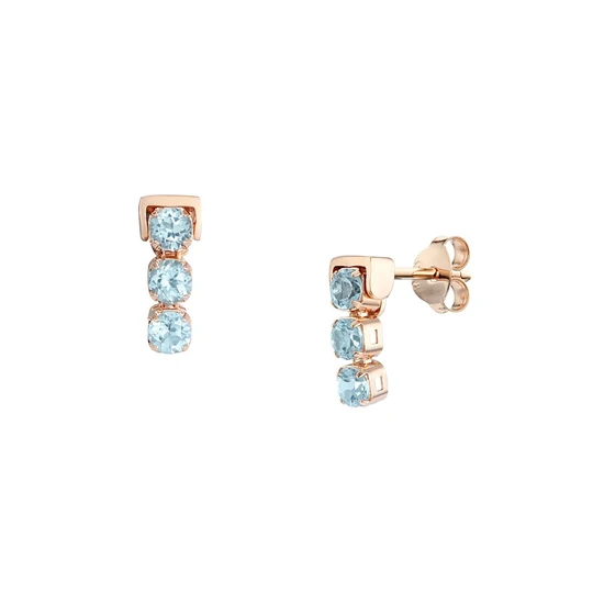 San Shi Blue Topaz Stud Earrings, Rose Gold Vermeil1
