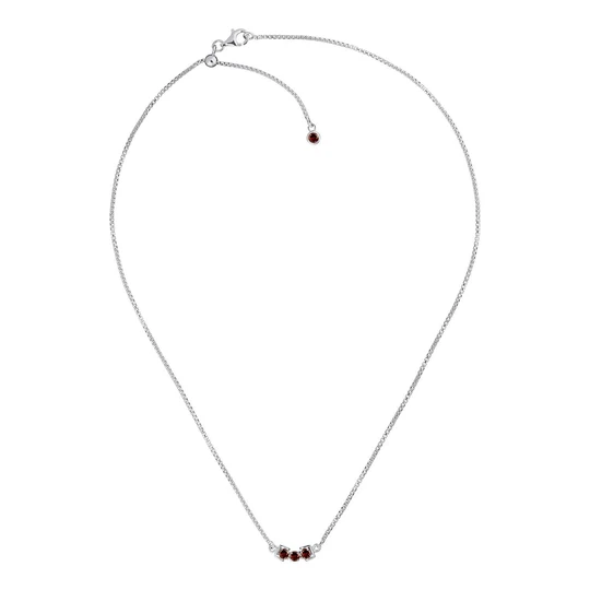 San Shi Garnet Necklace, Sterling Silver1