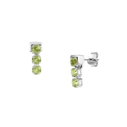 San Shi Peridot Stud Earrings, Sterling Silver