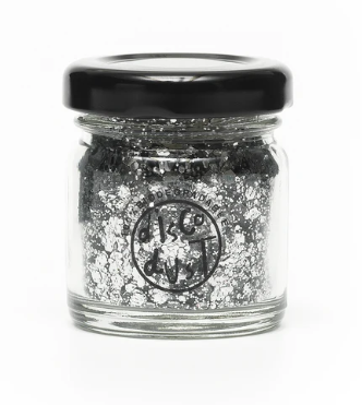 Silver Extra Chunky Bio Glitter Mix 18g Glass Jar
