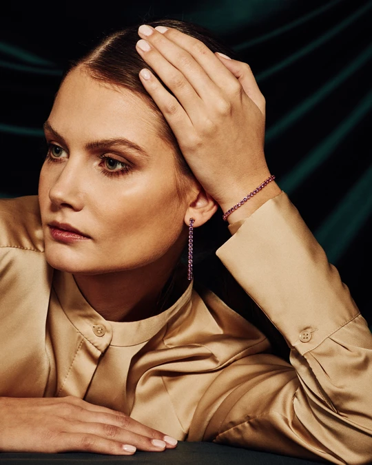 WANLI AMETHYST EARRINGS, 18 CT ROSE GOLD VERMEIL2