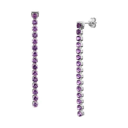 WANLI AMETHYST EARRINGS, STERLING SILVER