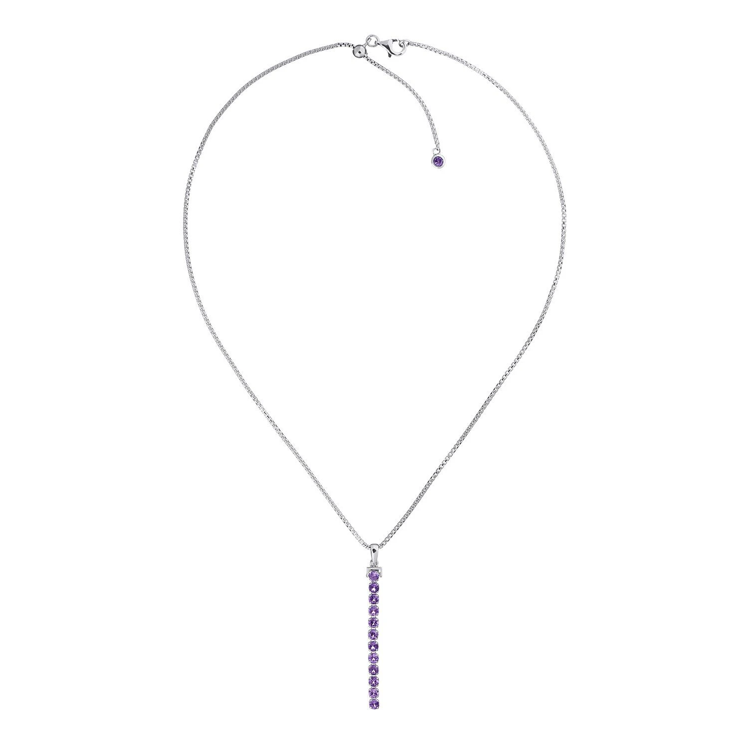 Wanli Amethyst Necklace, Sterling Silver
