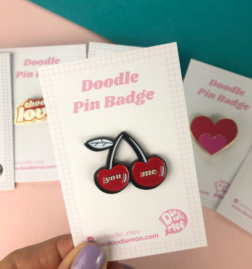 You & Me Cherries Enamel Pin