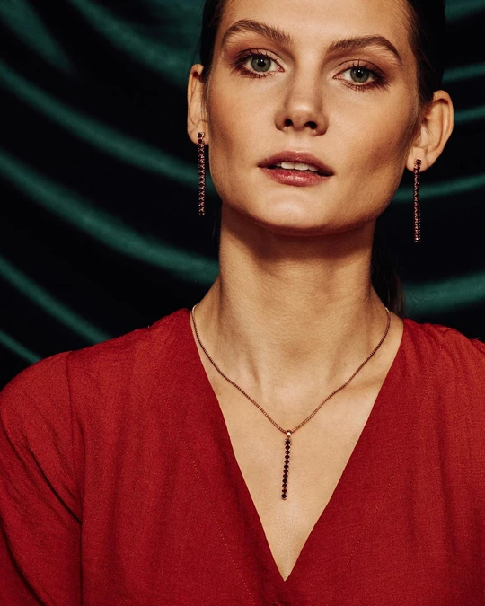 Zhongshan Garnet Necklace, Rose Gold Vermeil2