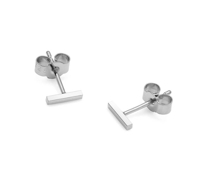 Mini Bar Stud Earrings - Silver01