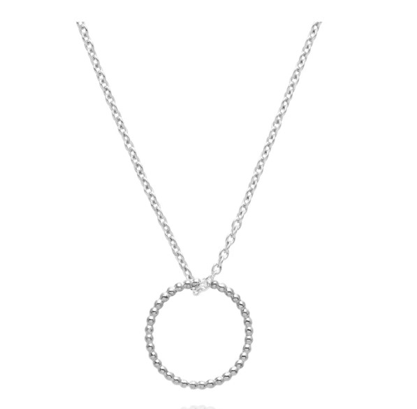 Sphere Circle Necklace - Silver01