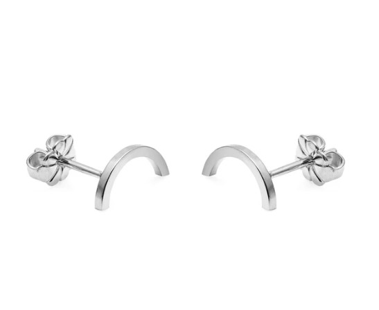 Arc Stud Earrings - Silver