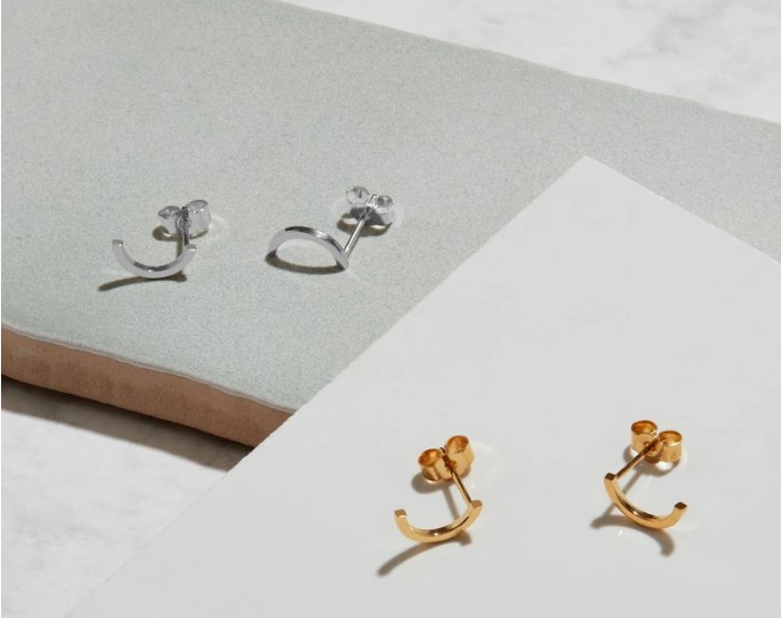 Arc Stud Earrings - Silver03