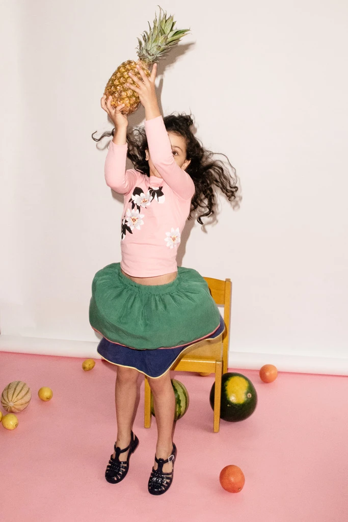 Arielle skirt in green, blue & pink1