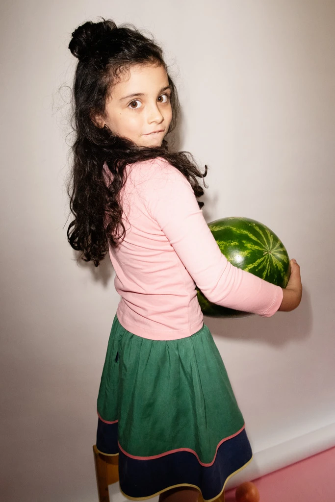 Arielle skirt in green, blue & pink2