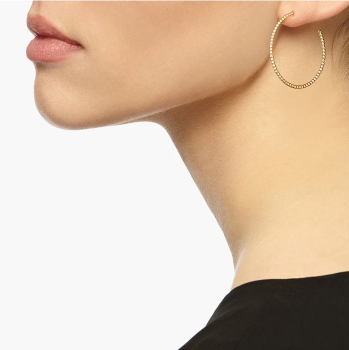 Large Sphere Hoop Earrings - Gold02