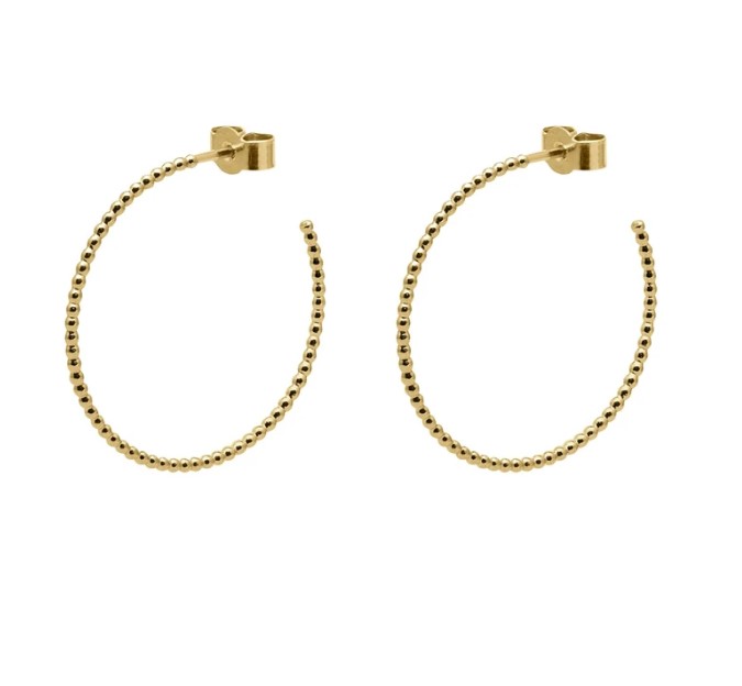 Large Sphere Hoop Earrings - Gold03