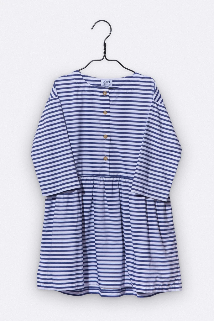 Leila dress in blue&white striped cotton3