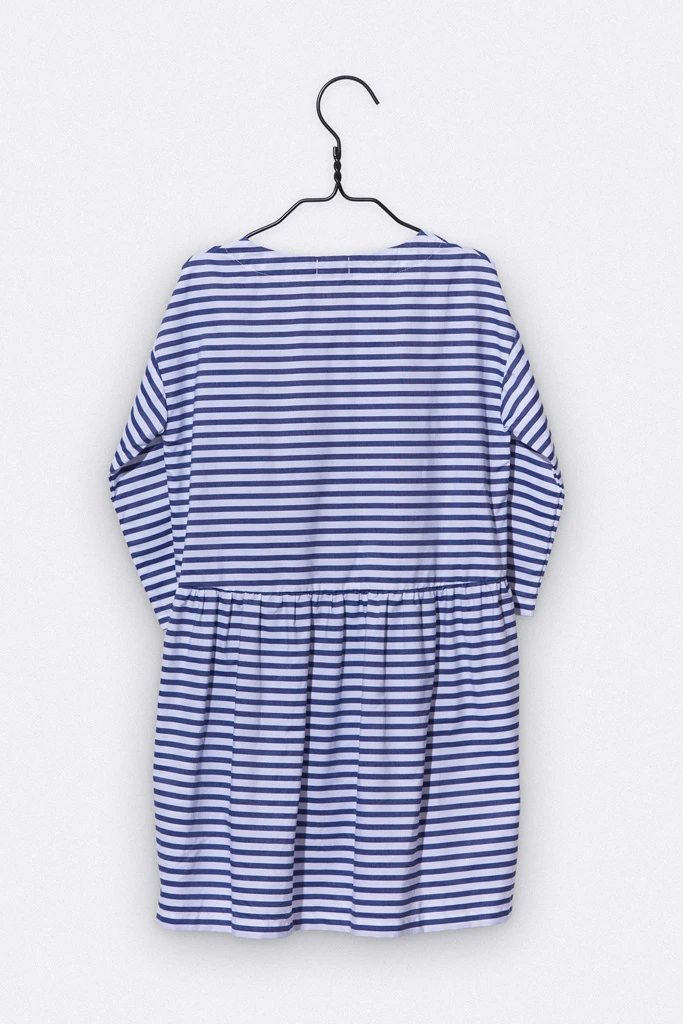 Leila dress in blue&white striped cotton4