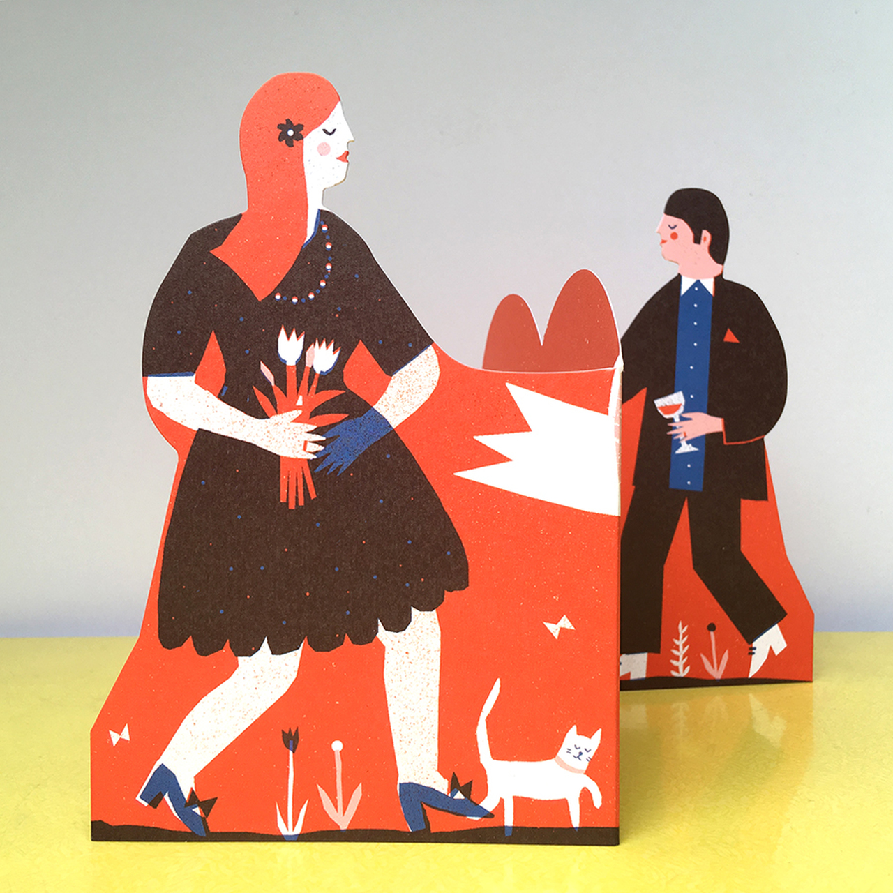 Man and Woman Concertina Heart Card2