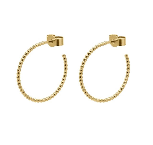 Medium Sphere Hoop Earrings - Gold01