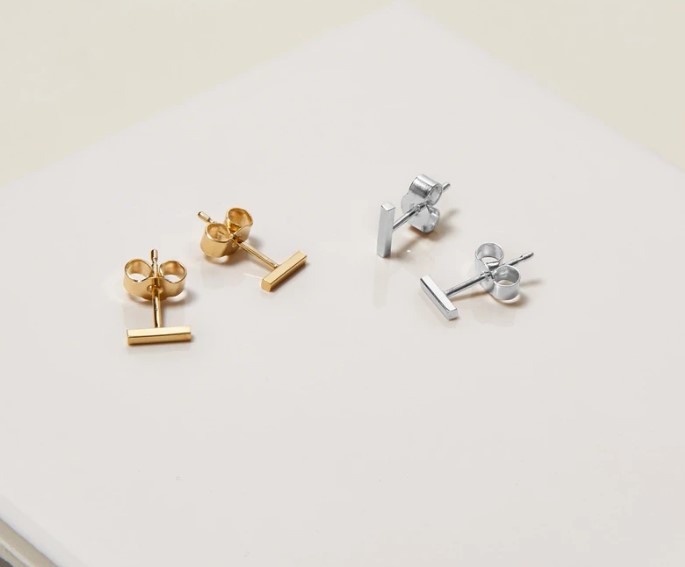 Mini Bar Stud Earrings - Silver03