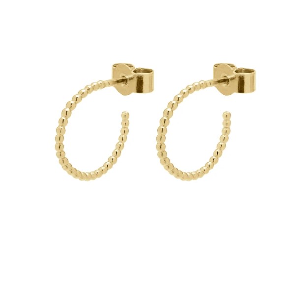 Mini Sphere Hoop Earrings - Gold01