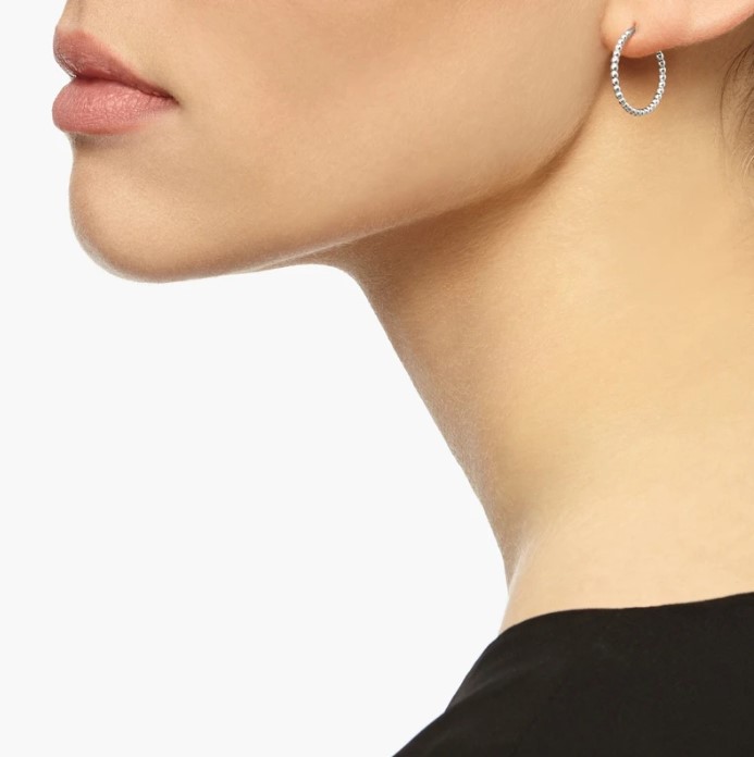 Mini Sphere Hoop Earrings - Silver03