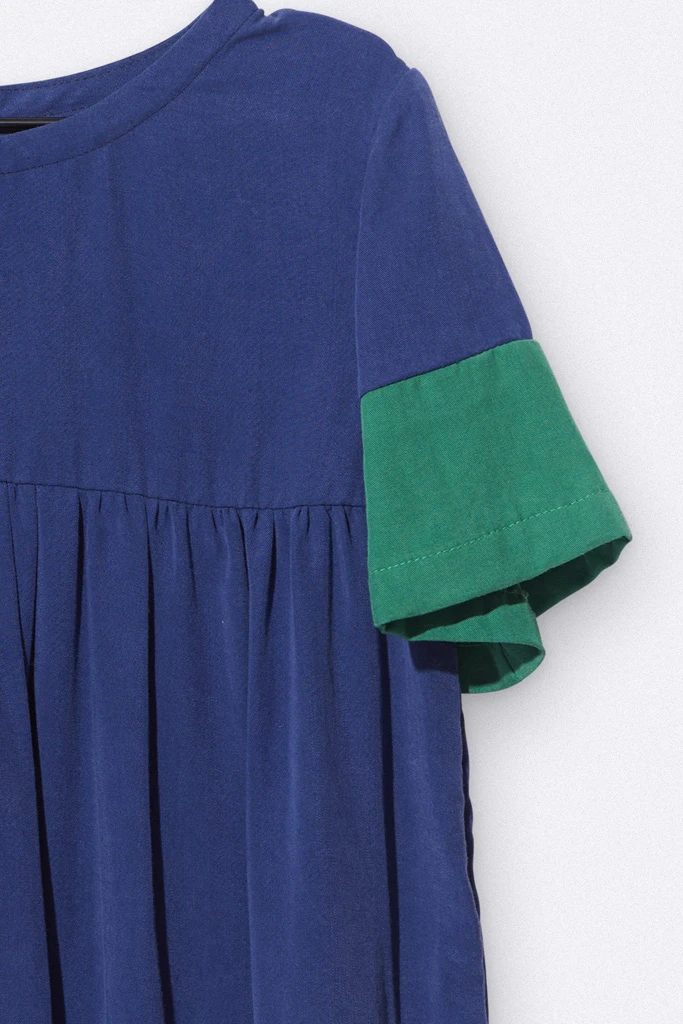 Romy dress in green and blue tencel1