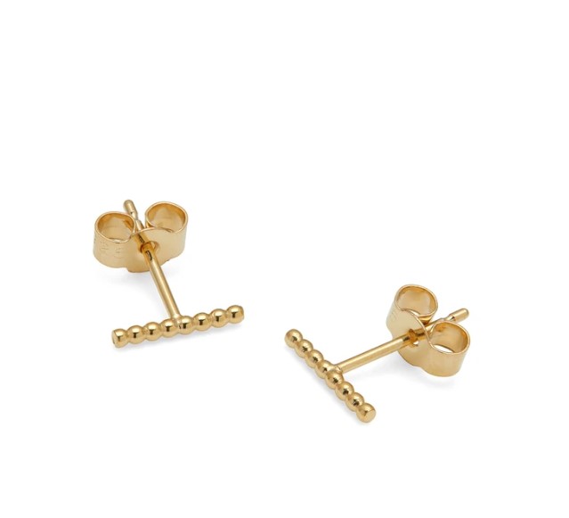Shere Bar Stud Earrings - Gold01
