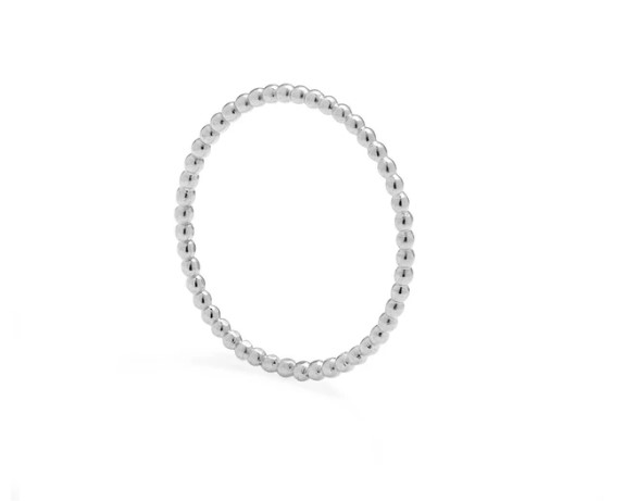 Skinny Sphere Stacking Ring - Silver01