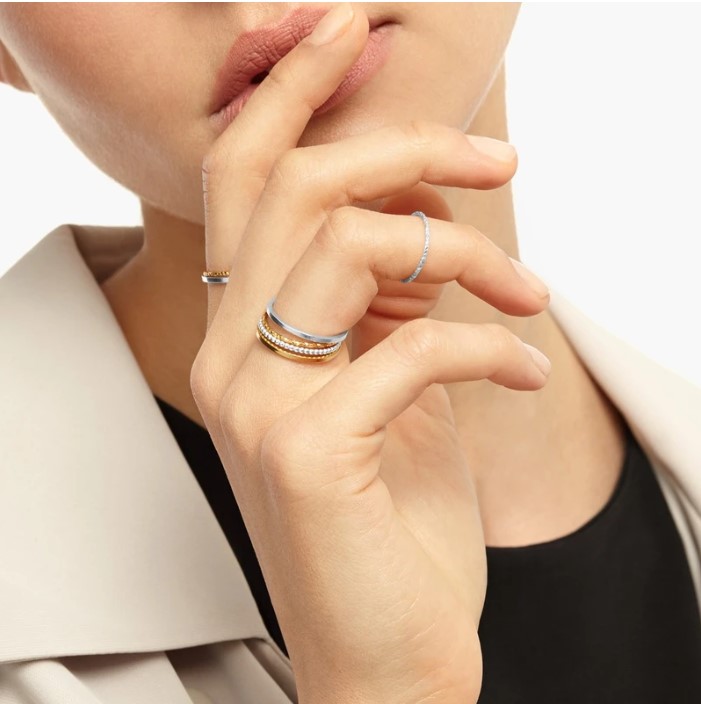 Skinny Square Stacking Ring - Silver04