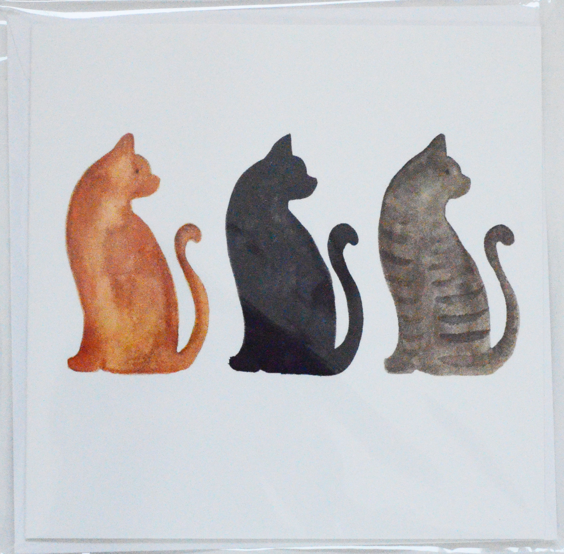 Three Cats Greetings Card1