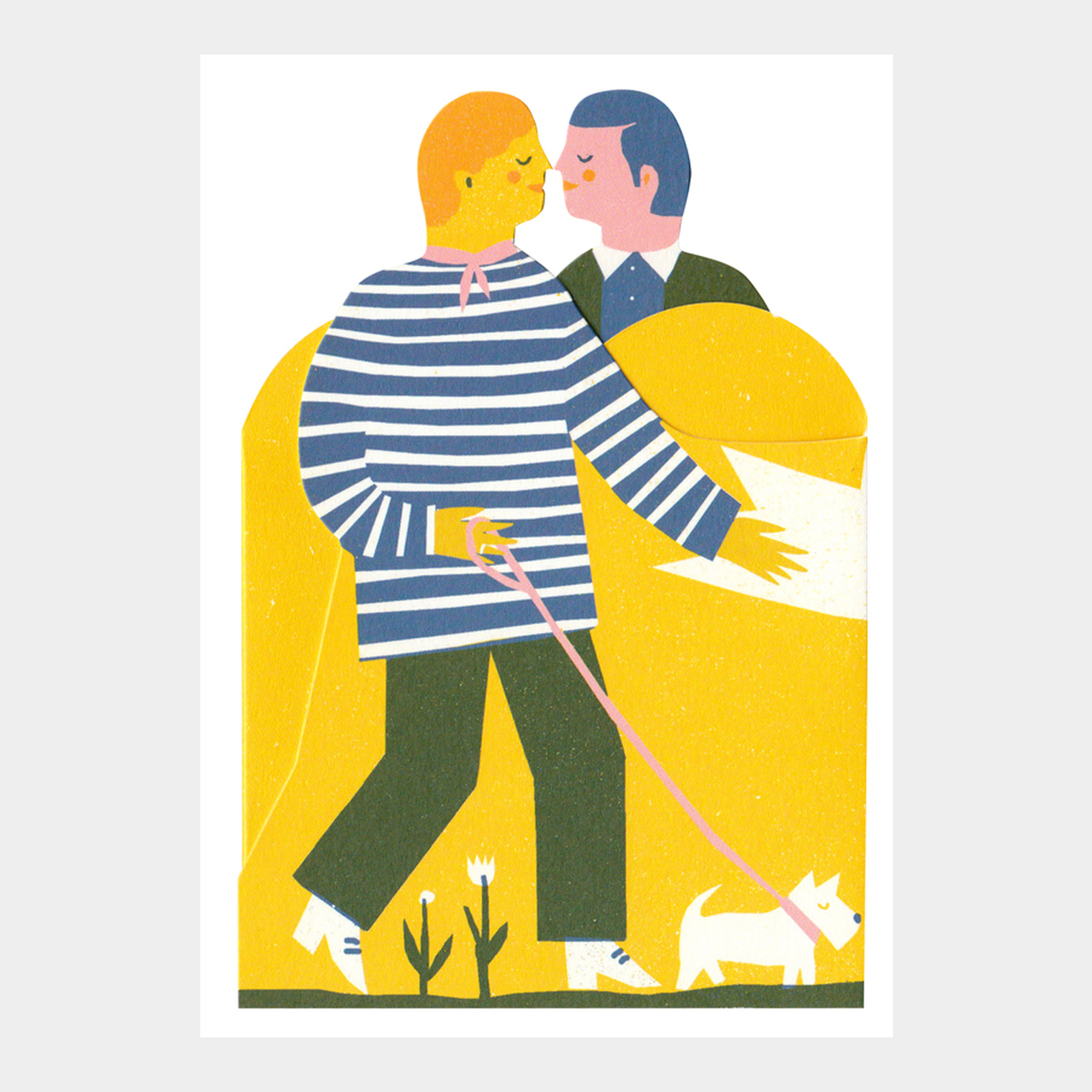 Two Men Concertina Heart Card1