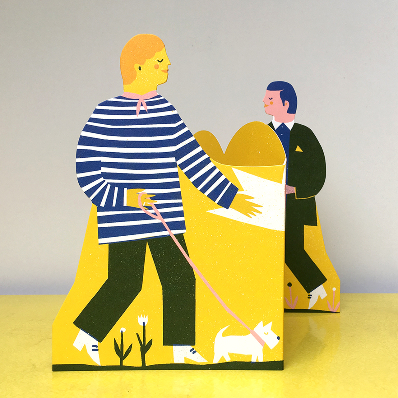 Two Men Concertina Heart Card4