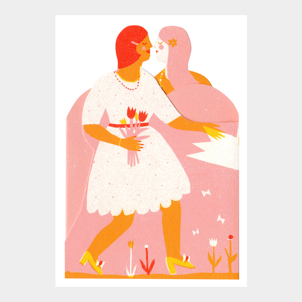 Two Women Concertina Heart Card1