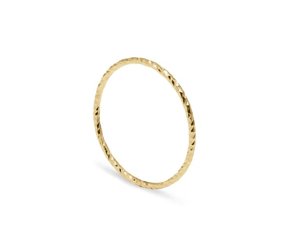 Ultra Skinny Diamond Stacking Ring - Gold01