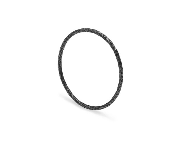 Ultra Skinny Diamond Stacking Ring - Oxidised Silver01