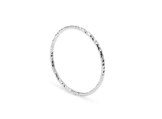 Ultra Skinny Diamond Stacking Ring - Silver01