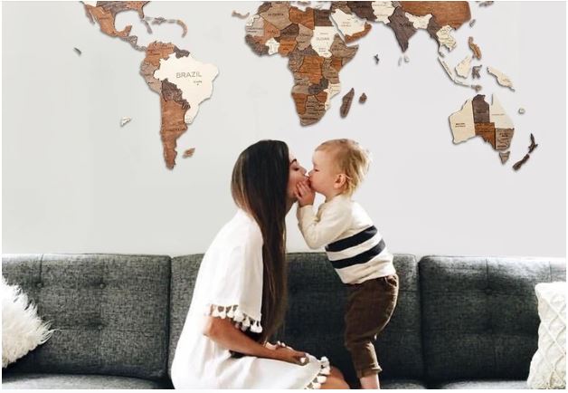 3D Wood Art World Map Multilayered Standard1