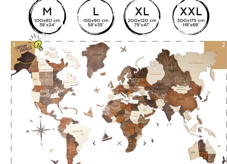 3D Wood Art World Map Multilayered Standard8