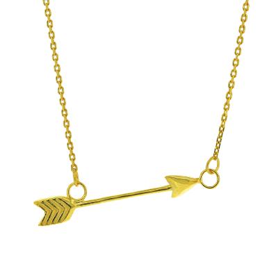 Kitten Inspiration Arrow Necklace Yellow Gold Plated