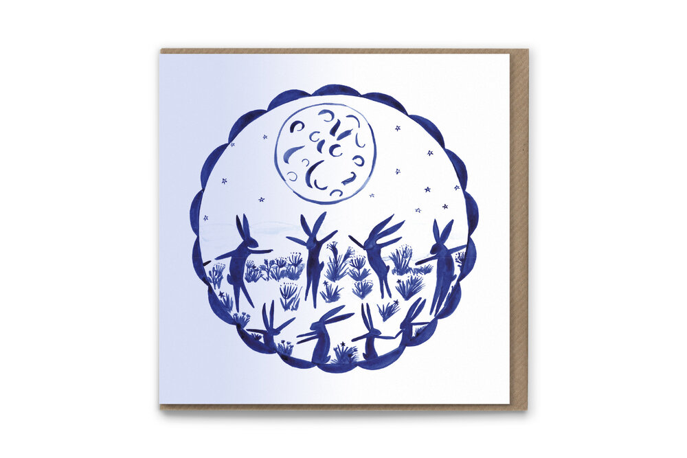 Under the Moon Blank Greetings Card