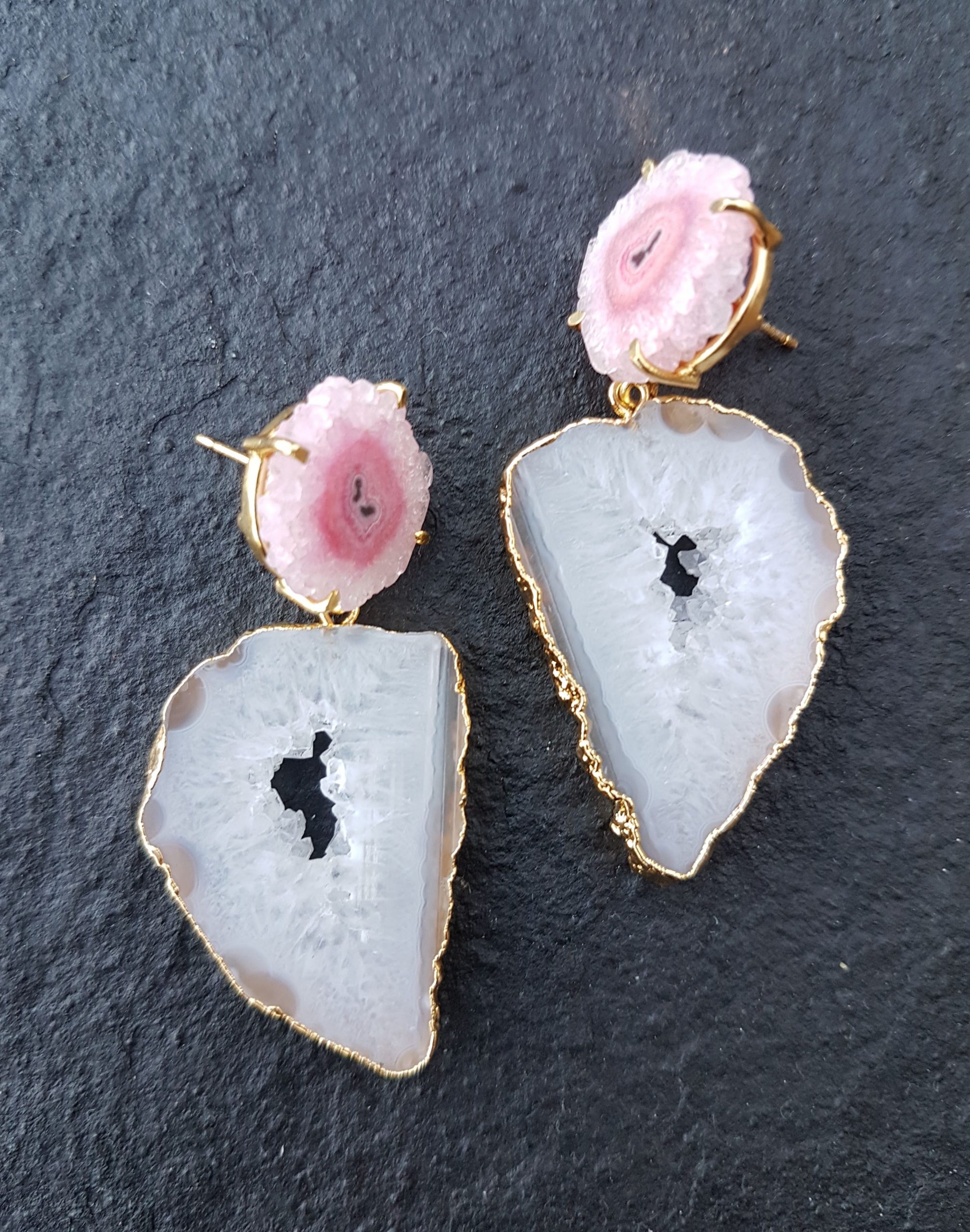 yaa yaa london unique earrings 2020 so solar agate druzy quartz (6)