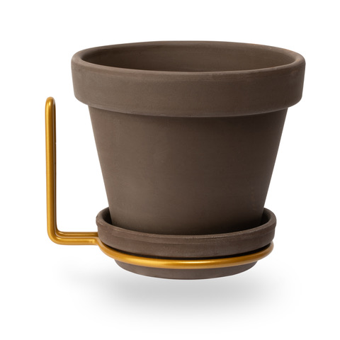 LEERBAEK_product_photo_grey_pot_gold_plantwire Wholesale Planters and Plant Pots