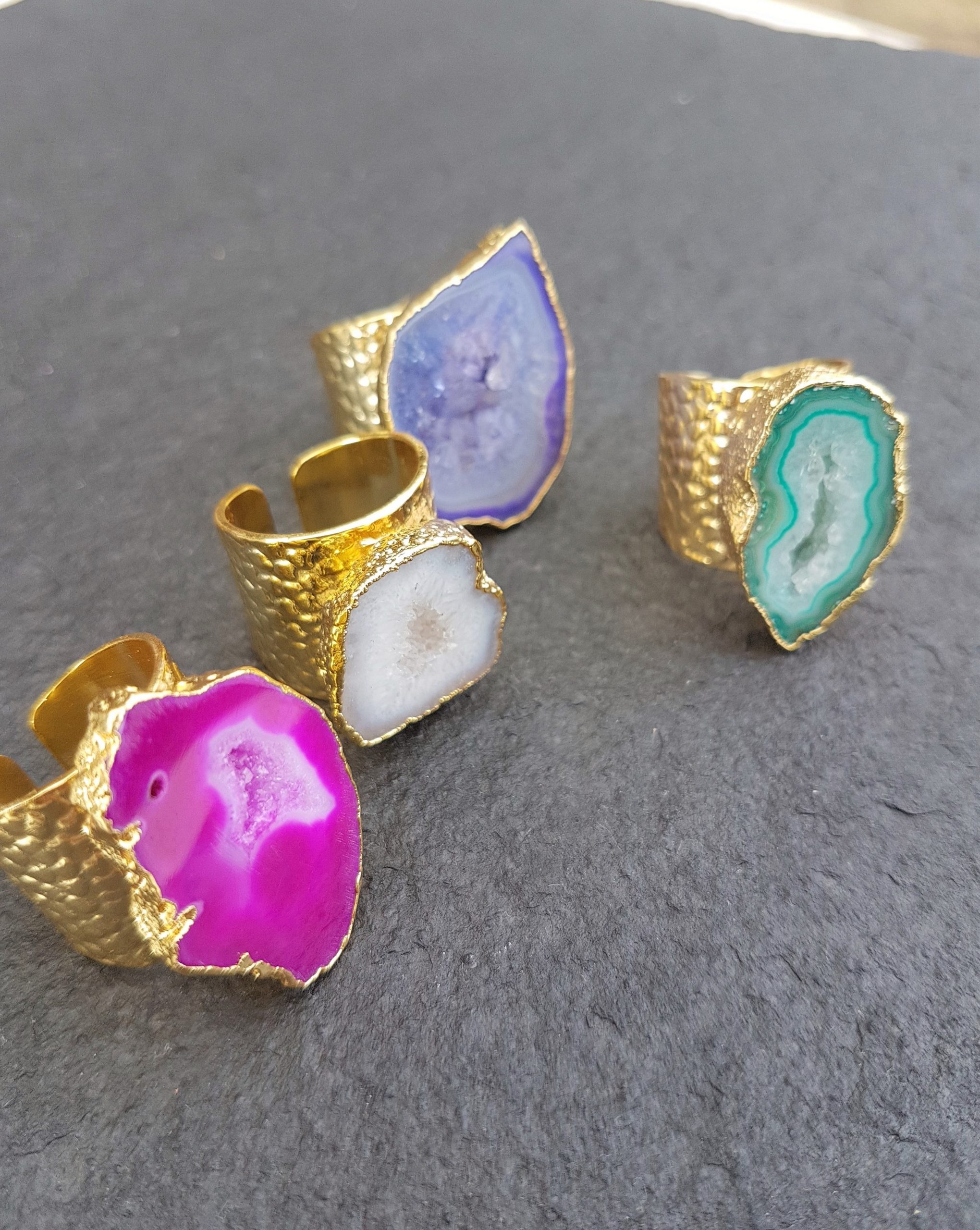 YAA YAA LONDON NEW MEGA AGATE DRUZY RING (2)